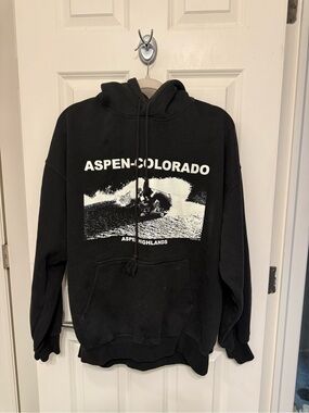 Brandy Melville Black Aspen Colorado Graphic Hoodie